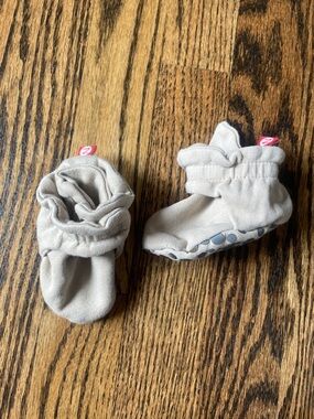 Zutano Soft Beige Baby Moccasin Booties - Cozy Non-Slip Infant Shoes